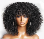 Perruque Afro Kinky Curly  Glueless 100% naturelle Péruvienne couleur noir , Marron , Blond miel 250%HD 12-14 pouces