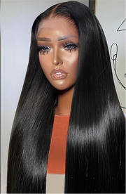 Perruque cheveux lisse 100% naturel brésilien Straight dentelle frontale 13*4 Transparente 150% HD ou 180 % de densité du 10 au 34 pouces