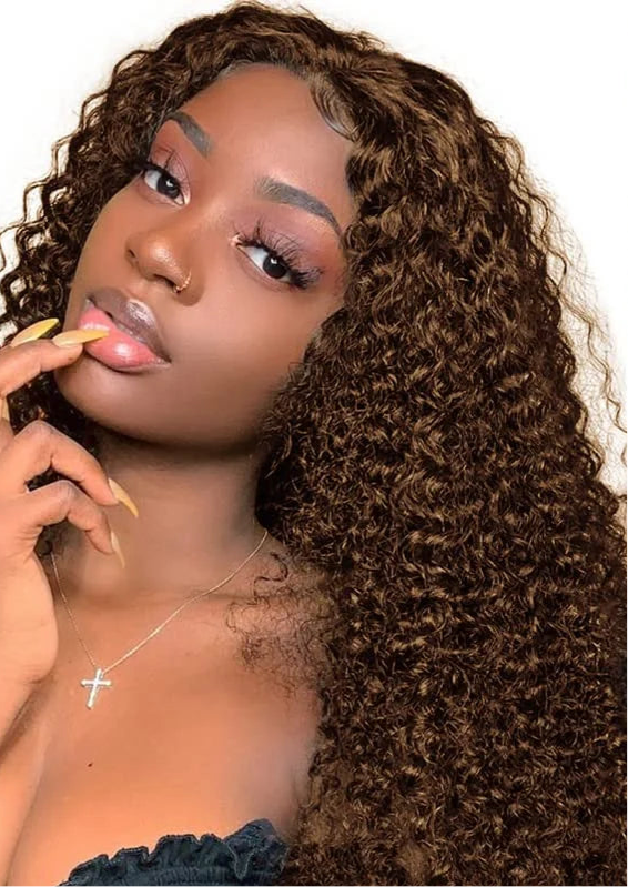 Perruque Deep Wave 100% naturel Bresilienne couleur Chocolat dentelle frontale 13x6 HD