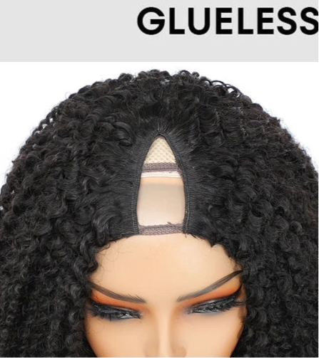 Perruque Afro Kinky  Curly cheveux 100% naturels  couleur 1b closure V 200% HD 10-24 pouces