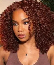 Perruque Deep Wave couleur Reddish Brown avec dentelle frontale HD transparente 13x4 13x6  ou 360  HD180% ou 250% HD du 18-40 pouces