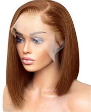 Perruque  Bob cheveux 100% naturel brésilien couleur  4 dentelle frontale 13×4 150% HD 10 au 16 pouces