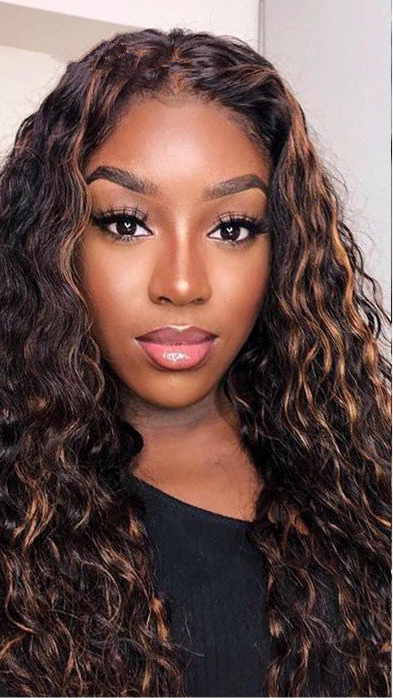 Perruque bouclee couleur  1/30 en synthetique  longueur 26pouces