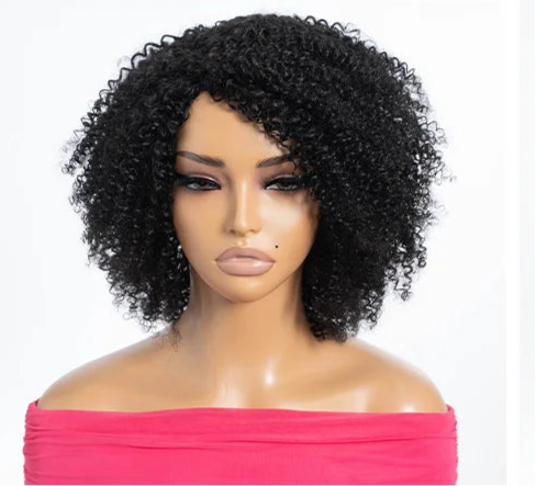 Perruques Bouclées Afro Kinky Courtes pour Femmes - Cheveux Humains Noirs