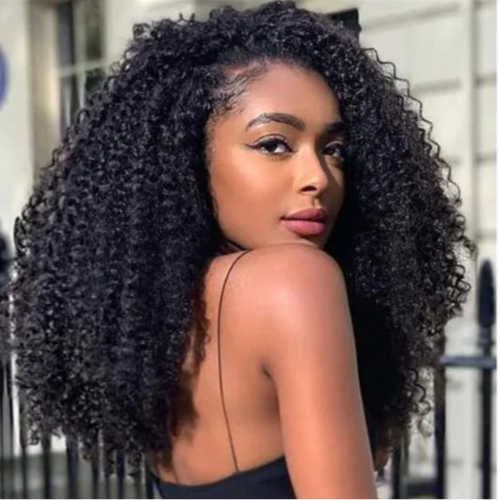 Afro Kinky Curly 100% naturelle Malaysienne dentelle frontale 13*4 transparente 10-24 pouces
