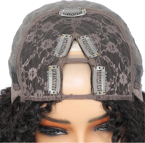 Perruque Afro Kinky  Curly cheveux 100% naturels  couleur 1b closure V 200% HD 10-24 pouces