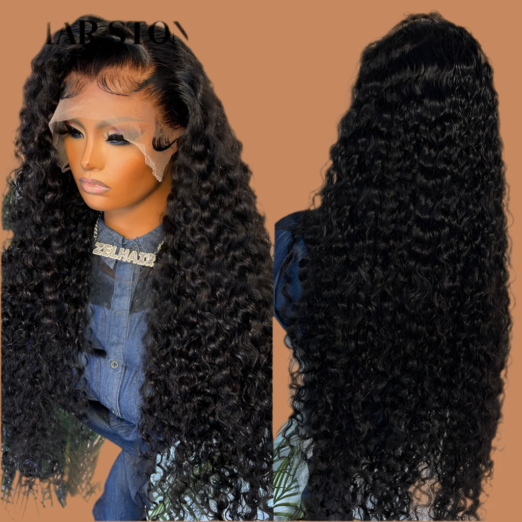 perruque Deep Wave 100% naturel Péruvien 180% HD dentelle frontale 13x4  Baby Hair du 14 au 32 pouces