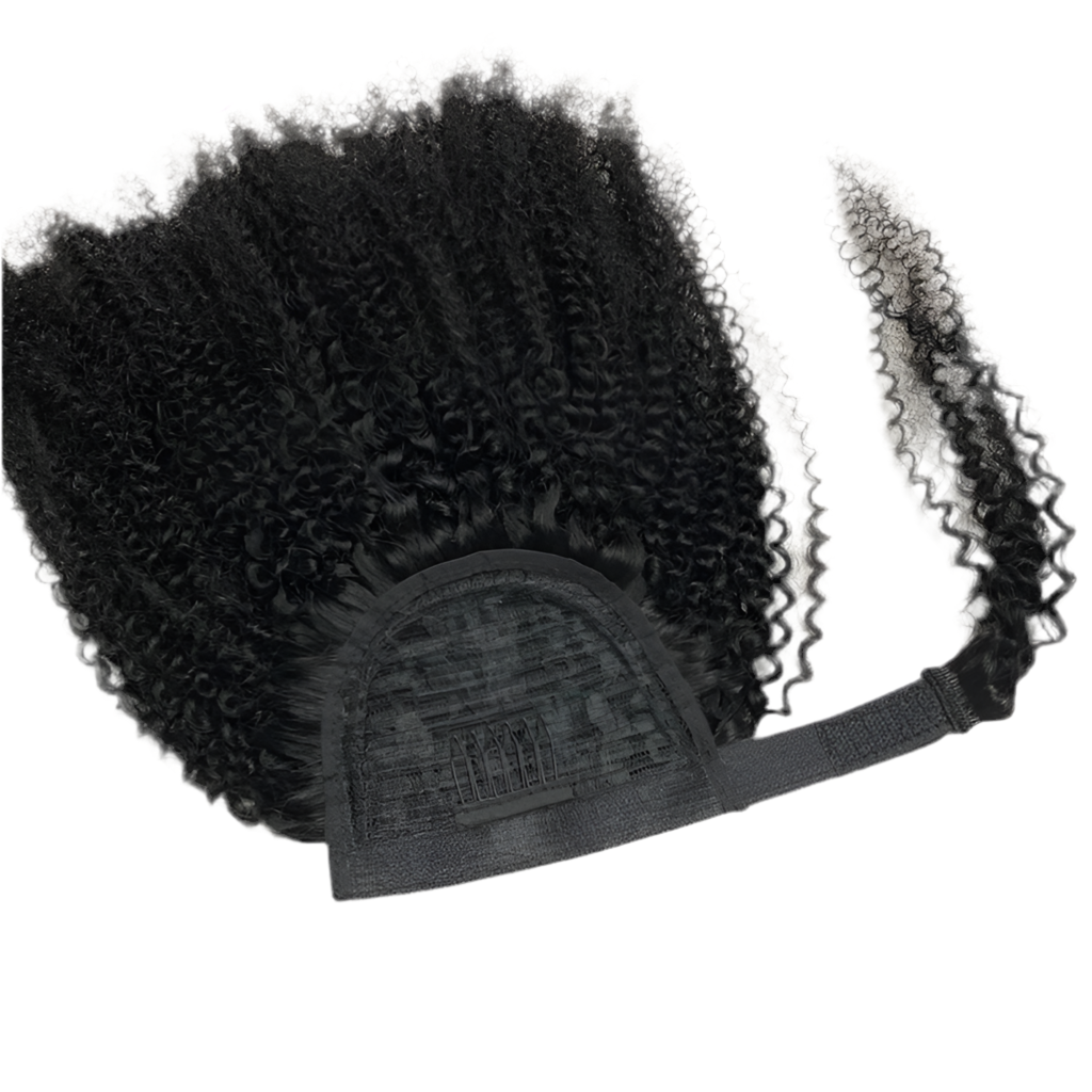Postiche (Ponytail) bouclé Afro Kinky cheveux 100% naturel  Clip