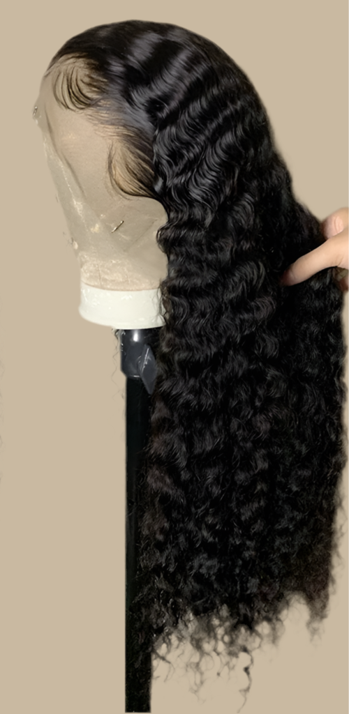 perruque Deep Wave 100% naturel Péruvien 180% HD dentelle frontale 13x4  Baby Hair du 14 au 32 pouces