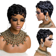 Perruque courte Curly Pixie 100% cheveux naturels bresiliens