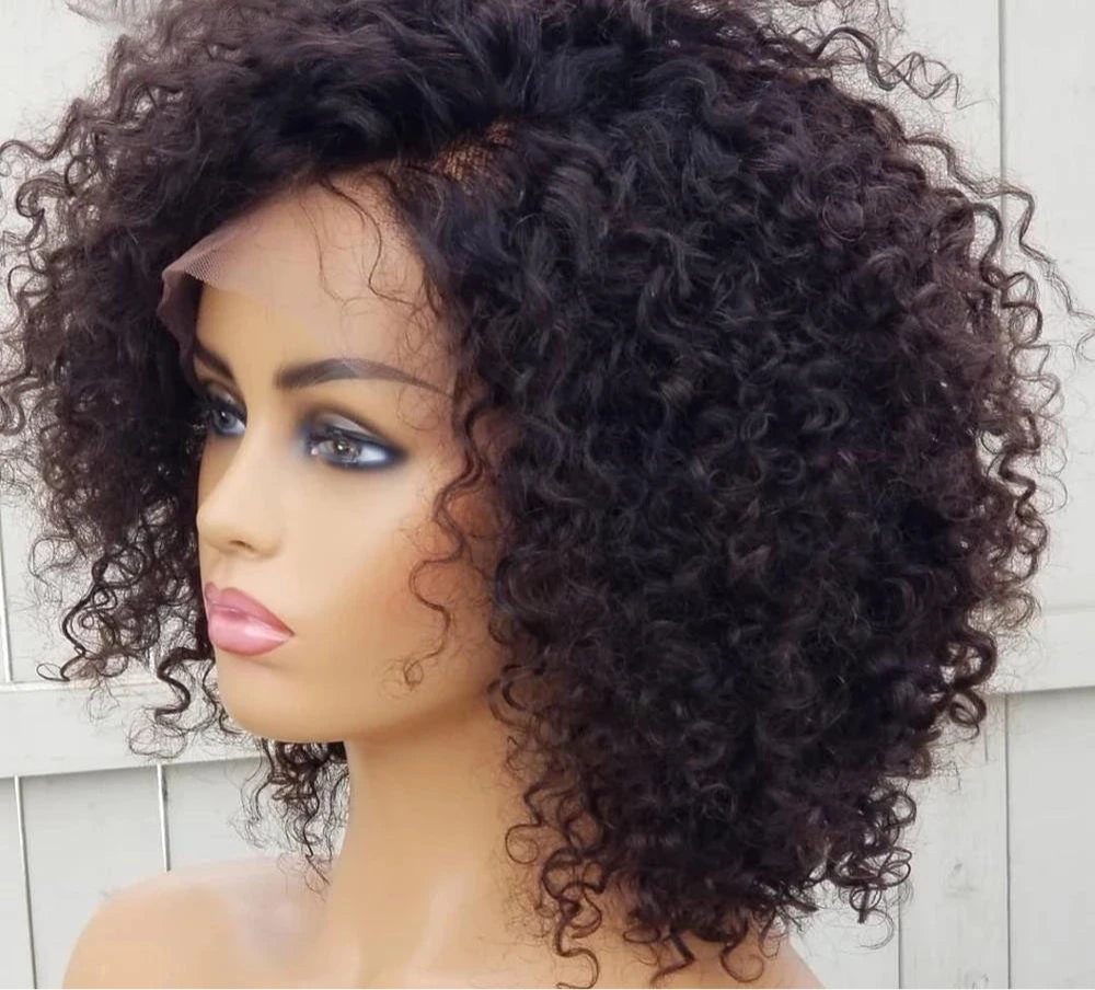 Perruque Afro Kinky Curly 100% cheveux bresilien dentelle frontale 13x6  13*6  4*4 Transparente du 8 au 32 pouces