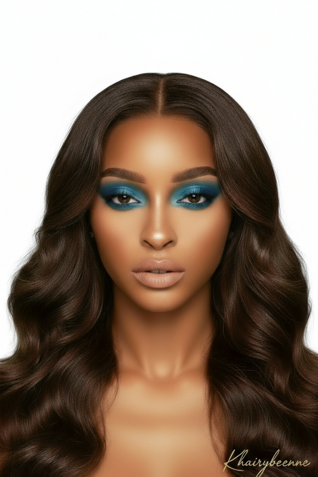 Perruque Body Wave 100% naturelle Brésilienne couleur Chocolat dentelle frontale   13x4 13*6 180% HD 24-36pouces