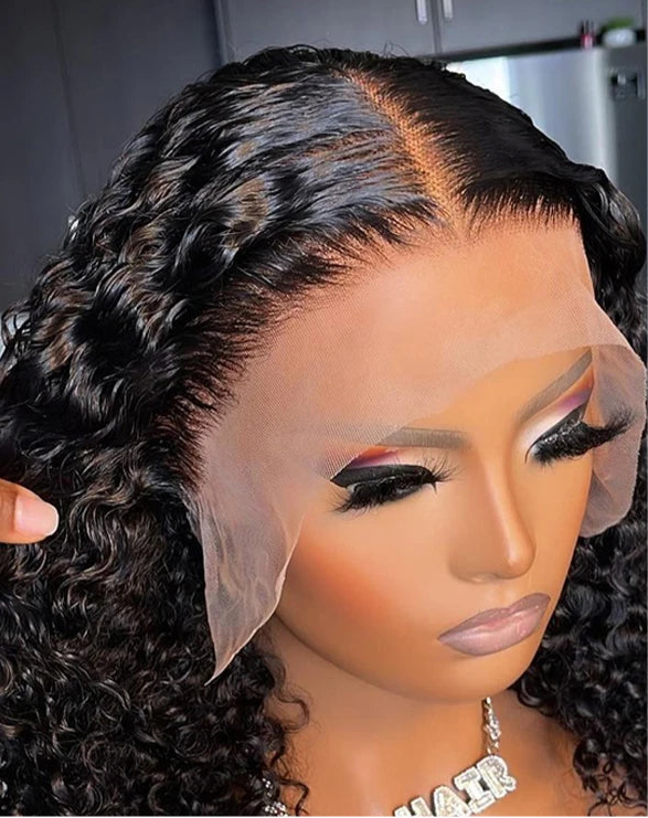 Perruque Deep Wave  100% cheveux naturel dentelle frontale 13*4 4*4 ou 13*6 8 -18 pouces