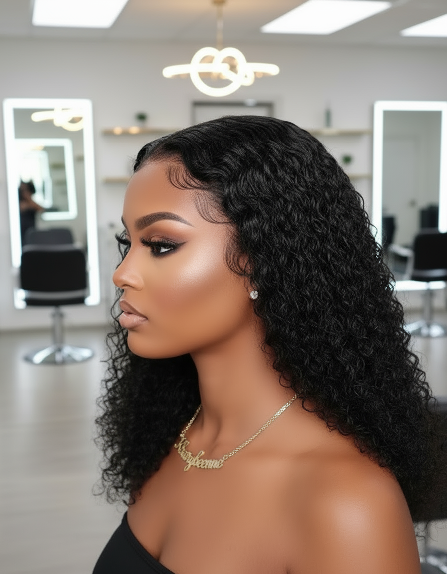 Perruque Deep Wave  100% cheveux naturel dentelle frontale 13*4 4*4 ou 13*6 8 -18 pouces