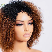 Perruques Bouclées Afro Kinky Courtes pour Femmes - Cheveux Humains Noirs