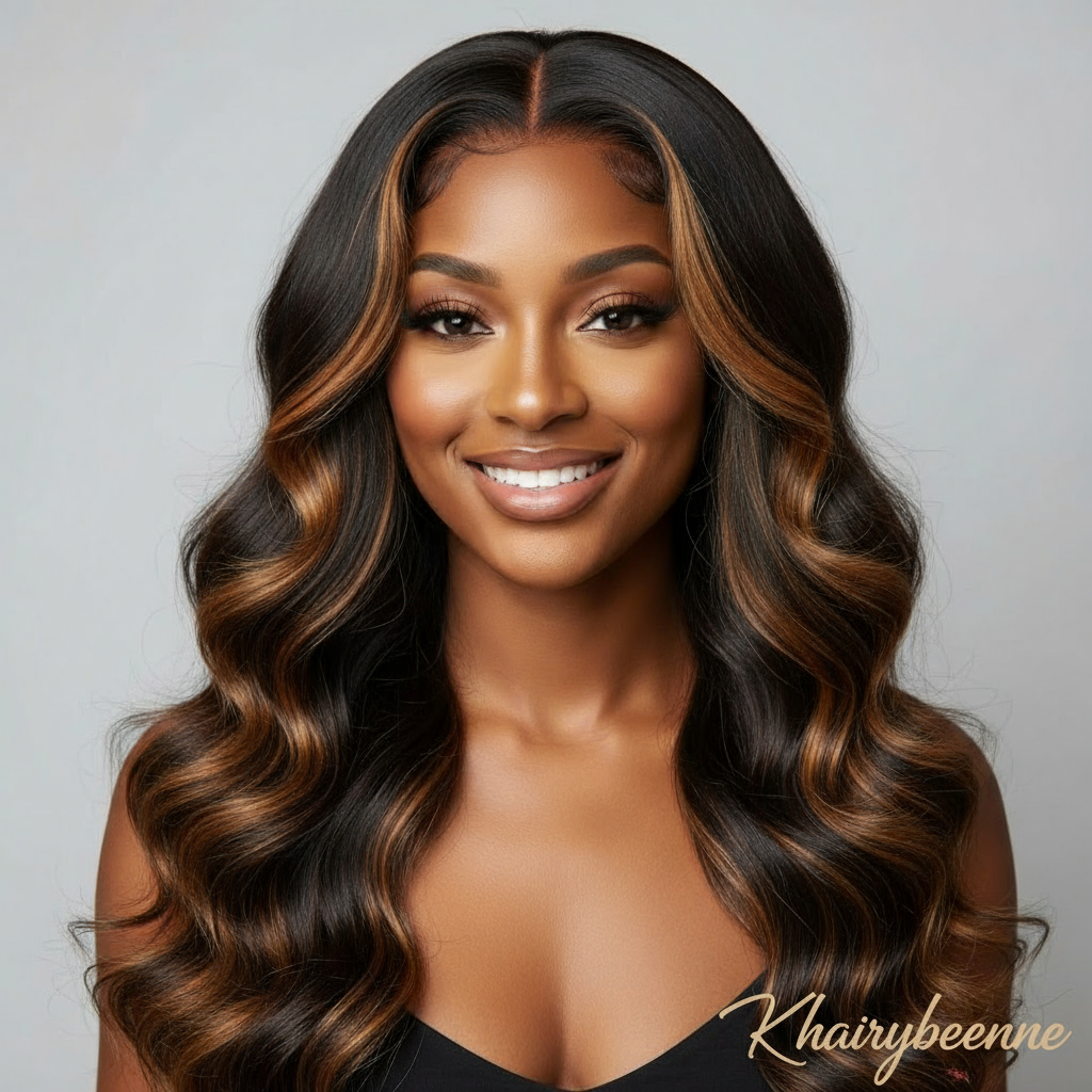 Perruque Body Wave  100% brésilienne couleur 4/27 Highlight dentelle frontale  13X6 13X4   180HD du 10 au 34 pouces