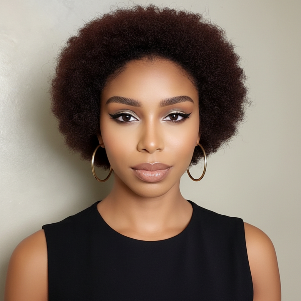 Perruque Courte Afro Kinky Curly Pixie – Cheveux Humains, Rouge Bordeaux Vibrant, Ligne Naturelle, Qualité Premium