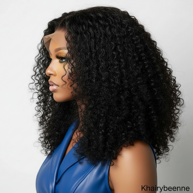 Perruque Jerry Curly cheveux 100% naturel brésilien dentelle frontale transparente 13x4  4x4  150% 180% HD du 8 au 16 pouces