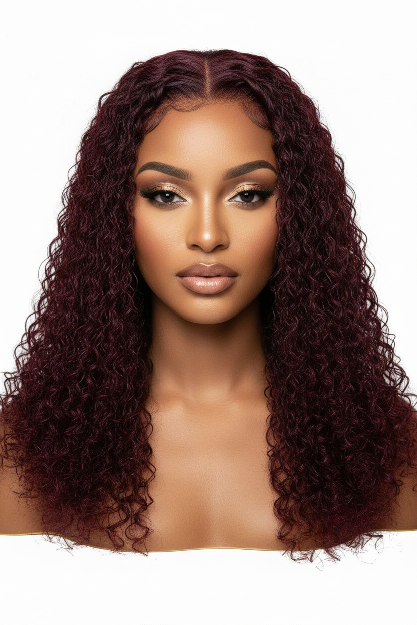 Perruque Water Wave 100% naturel Bresilienne couleur 4 marron burgundy 350 orange  4/27 blond miel  noir blond 613 250% Densité 20pouces  13x4 dentelle frontale Transparente